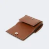 Leather tri-fold purse, amber brown