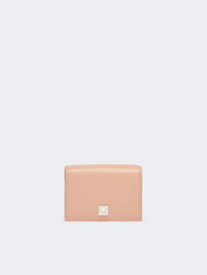 Leather tri-fold purse, pink