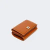 Leather tri-fold purse, rust