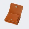 Leather tri-fold purse, rust