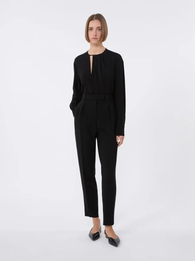 Lightweight cady blouse, black