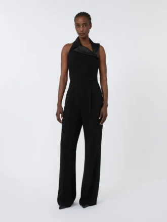 Lightweight cady jumpsuit, black