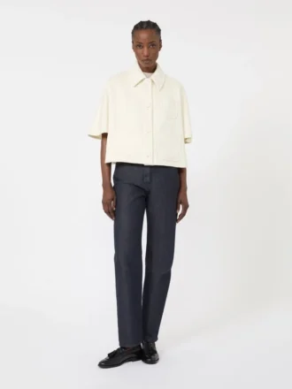 Lightweight cashmere cape, white