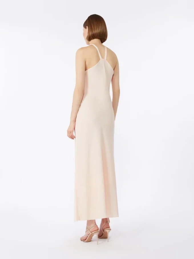Lightweight satin dress, beige pink