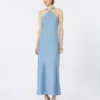 Lightweight satin dress, light blue
