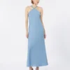 Lightweight satin dress, light blue