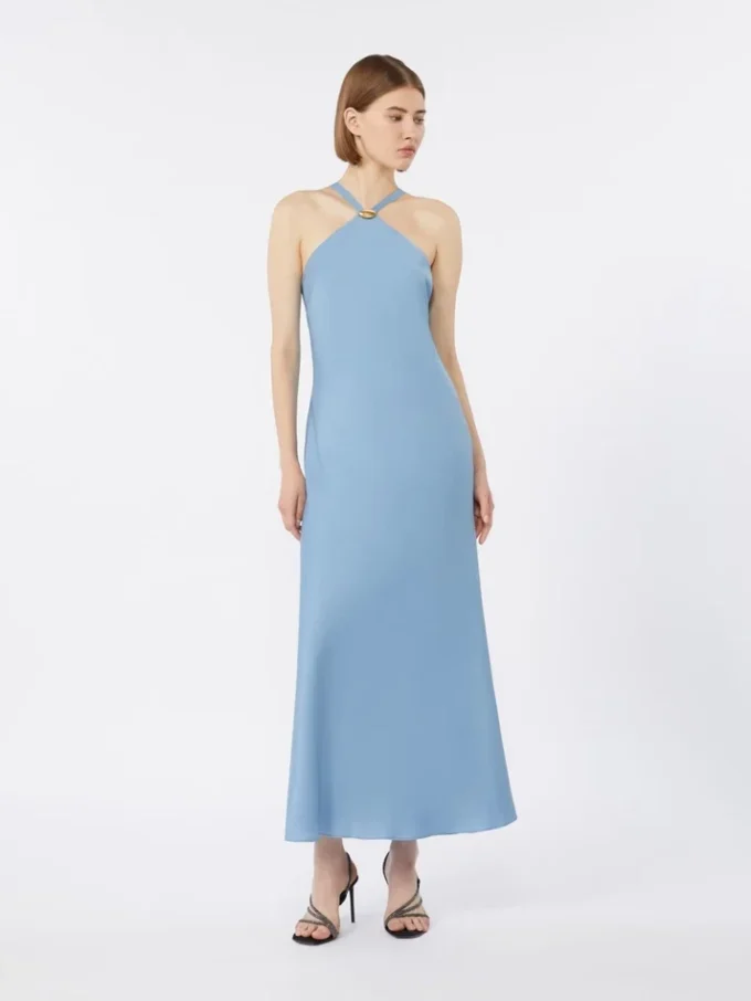 Lightweight satin dress, light blue
