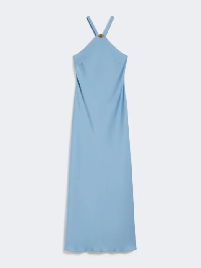 Lightweight satin dress, light blue