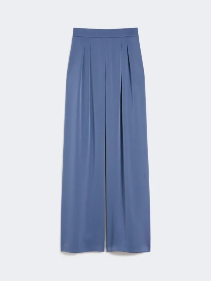 Lightweight satin trousers, avio