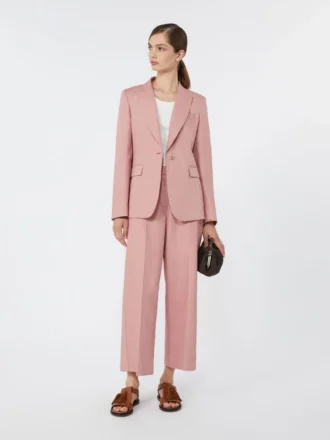Linen and cotton canvas blazer, antique rose
