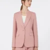 Linen and cotton canvas blazer, antique rose