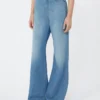 Linen and cotton denim jeans, navy