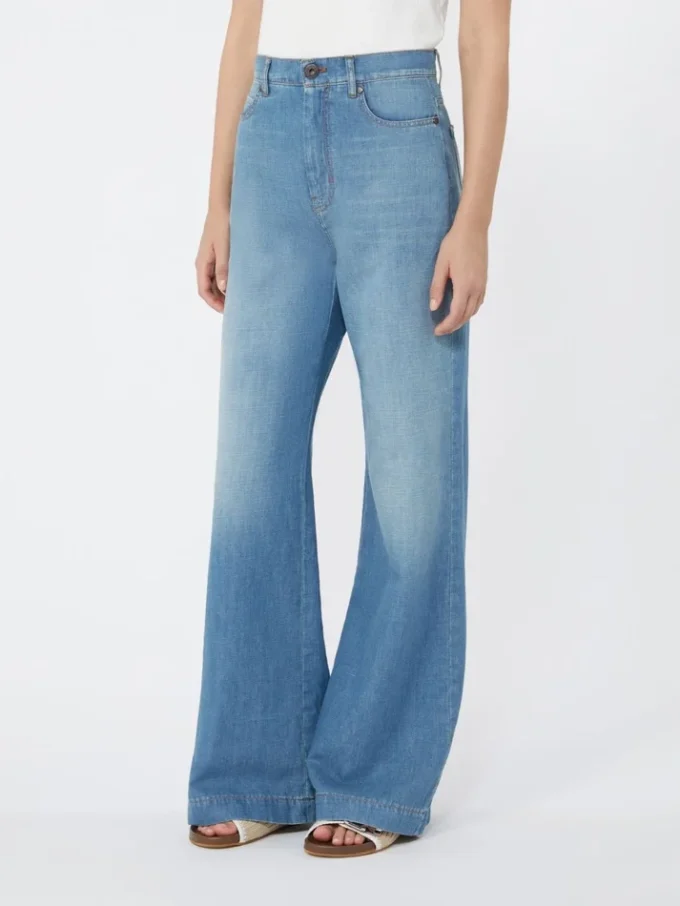Linen and cotton denim jeans, navy