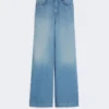 Linen and cotton denim jeans, navy