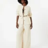 Linen and silk trousers, beige