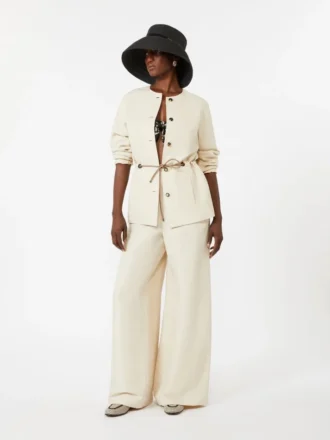 Linen and silk trousers, beige