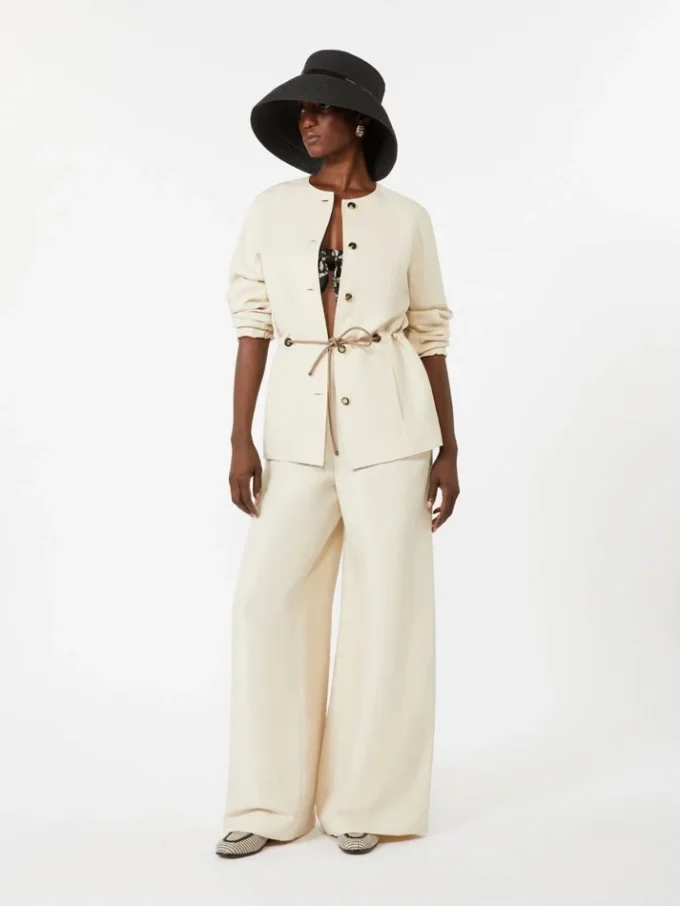 Linen and silk trousers, beige