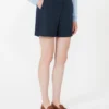 Linen basketweave shorts, midnightblue
