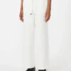 Linen basketweave trousers, white