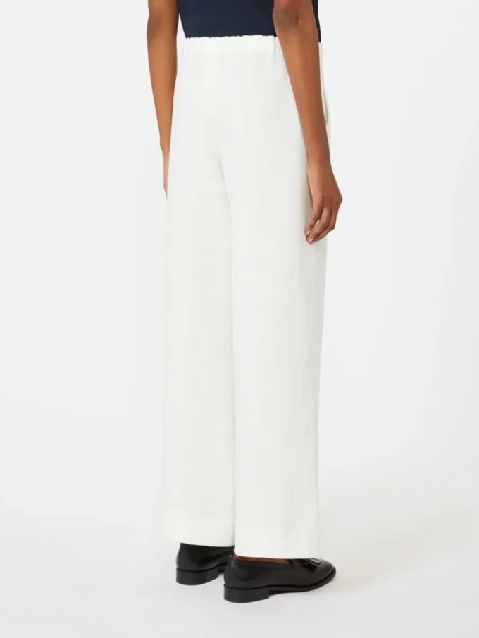Linen basketweave trousers, white