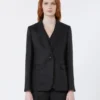 Linen canvas blazer, black Linen canvas blazer, black