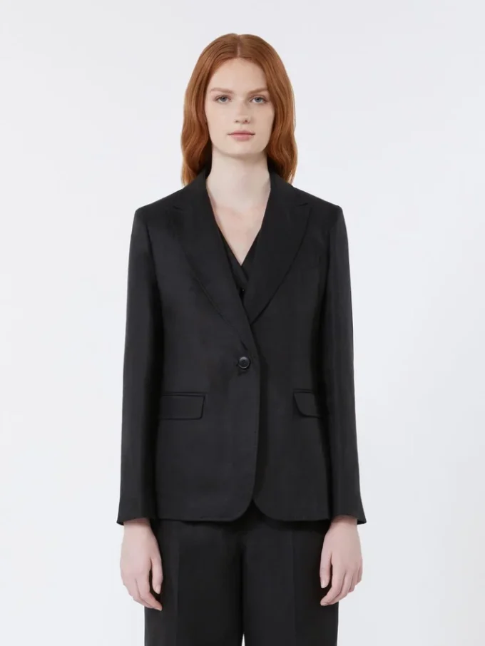 Linen canvas blazer, black Linen canvas blazer, black