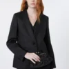 Linen canvas blazer, black Linen canvas blazer, black