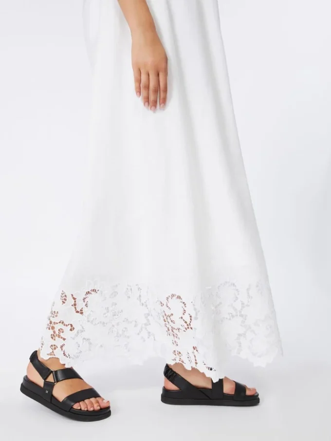 Linen canvas bustier dress, white