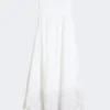 Linen canvas bustier dress, white