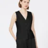 Linen canvas gilet, black