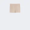 Linen canvas shorts, camel