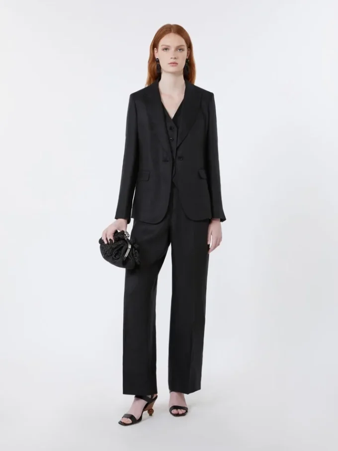 Linen canvas blazer, black Linen canvas blazer, black