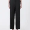 Linen canvas trousers, black
