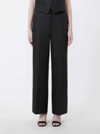 Linen canvas trousers, black