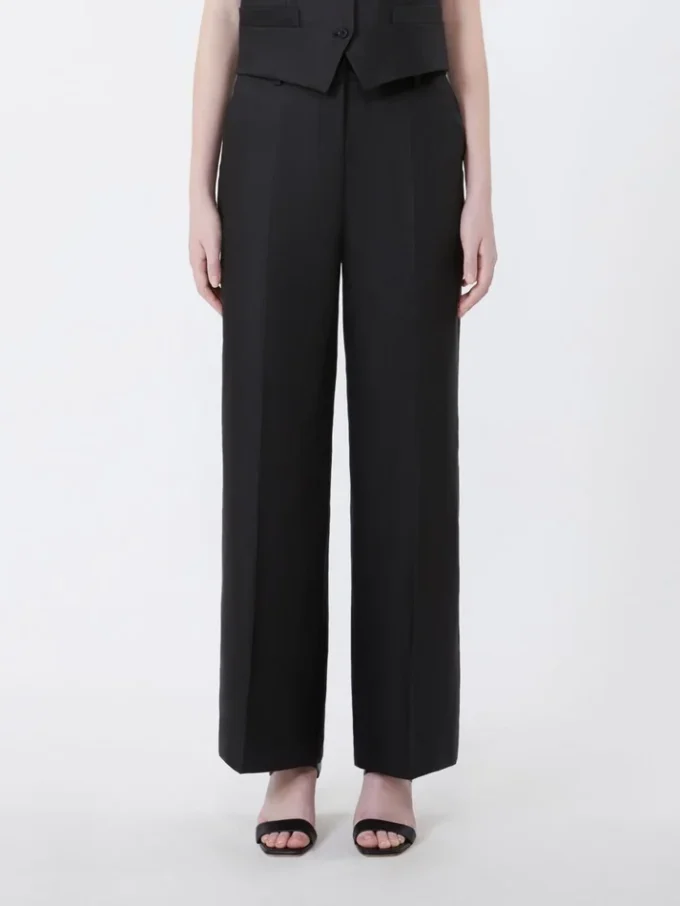 Linen canvas trousers, black