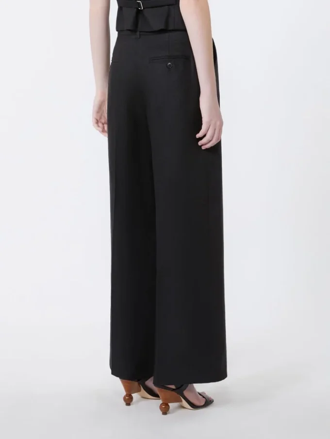 Linen canvas trousers, black