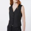 Linen canvas waistcoat, black