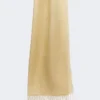 Linen stole with fringes, beige
