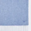 Linen stole with fringes, light blue