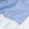 Linen stole with fringes, light blue