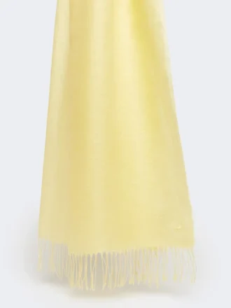 Linen stole with fringes, yellow