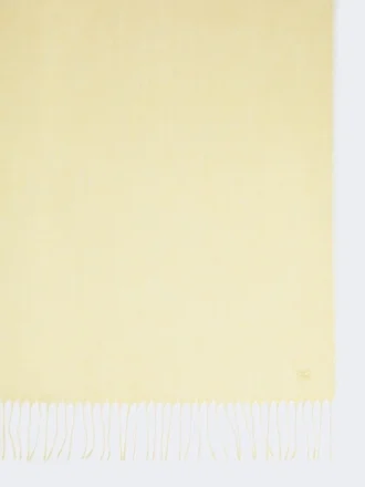 Linen stole with fringes, yellow