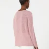 Linen yarn basic sweater, antique rose