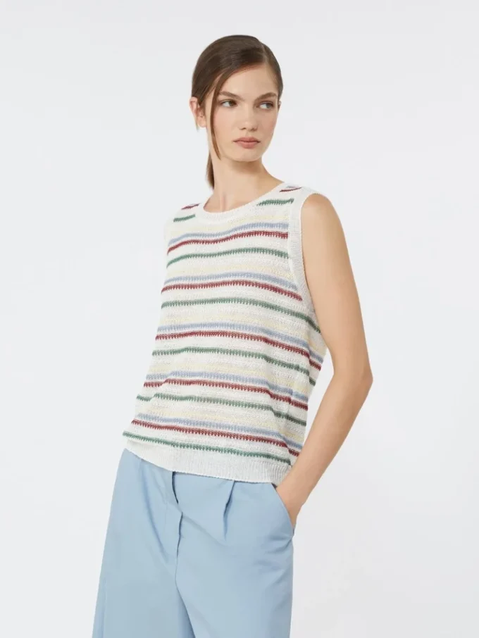 Linen yarn waistcoat, multicolour Linen yarn waistcoat, multicolour