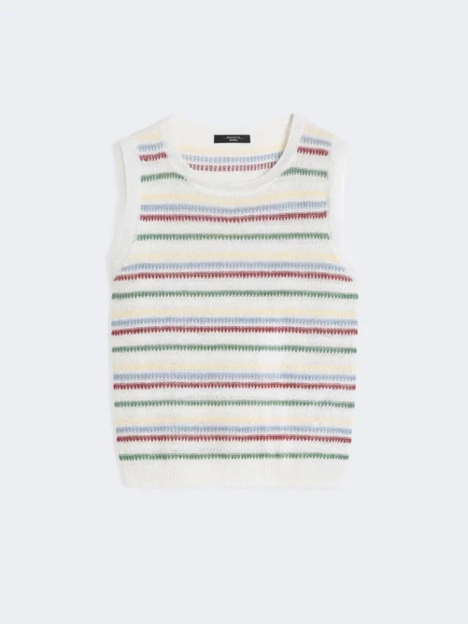 Linen yarn waistcoat, multicolour Linen yarn waistcoat, multicolour