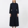 Long cotton voile dress, ultramarine