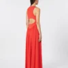 Long crepe jersey dress, coral Long crepe jersey dress, coral