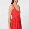 Long crepe jersey dress, coral Long crepe jersey dress, coral