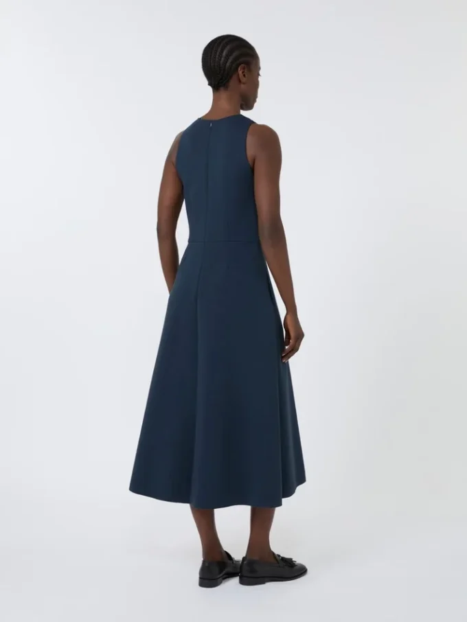 Long flared scuba jersey dress, ultramarine Long flared scuba jersey dress, ultramarine