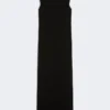 Long lightweight cady dress, black